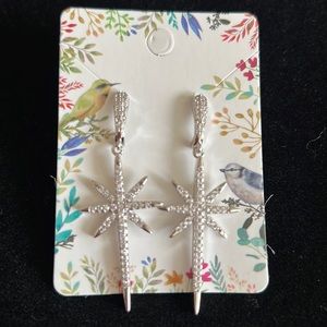 Vintage Cache star rhinestone drop earrings